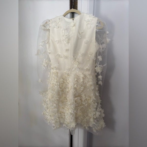 HELSI Sidney Dress Off White Long Sleeve Dimentional Floral Mini sz Medium - Picture 7 of 11